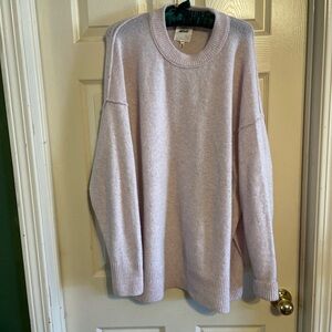 Aerie Oversized Knit Tunic Sweater Pink Lilac Size Small